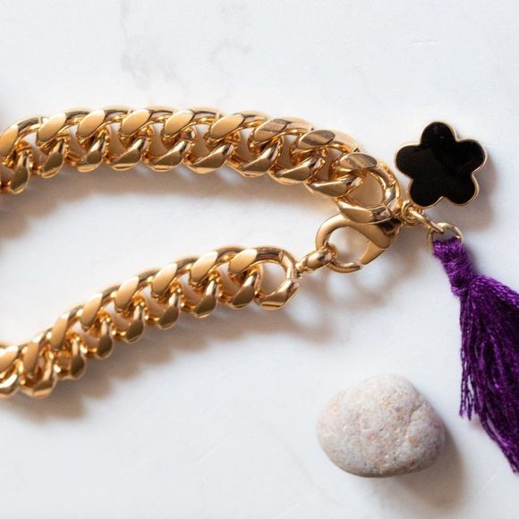 La Tiendita de Margarita Jewelry - Cuban style bracelet gold plated unisex chain